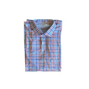 Collars & Co Polo Shirt Mens XXL 2XL Blue Purple Plaid Check Short Sleeve Preppy